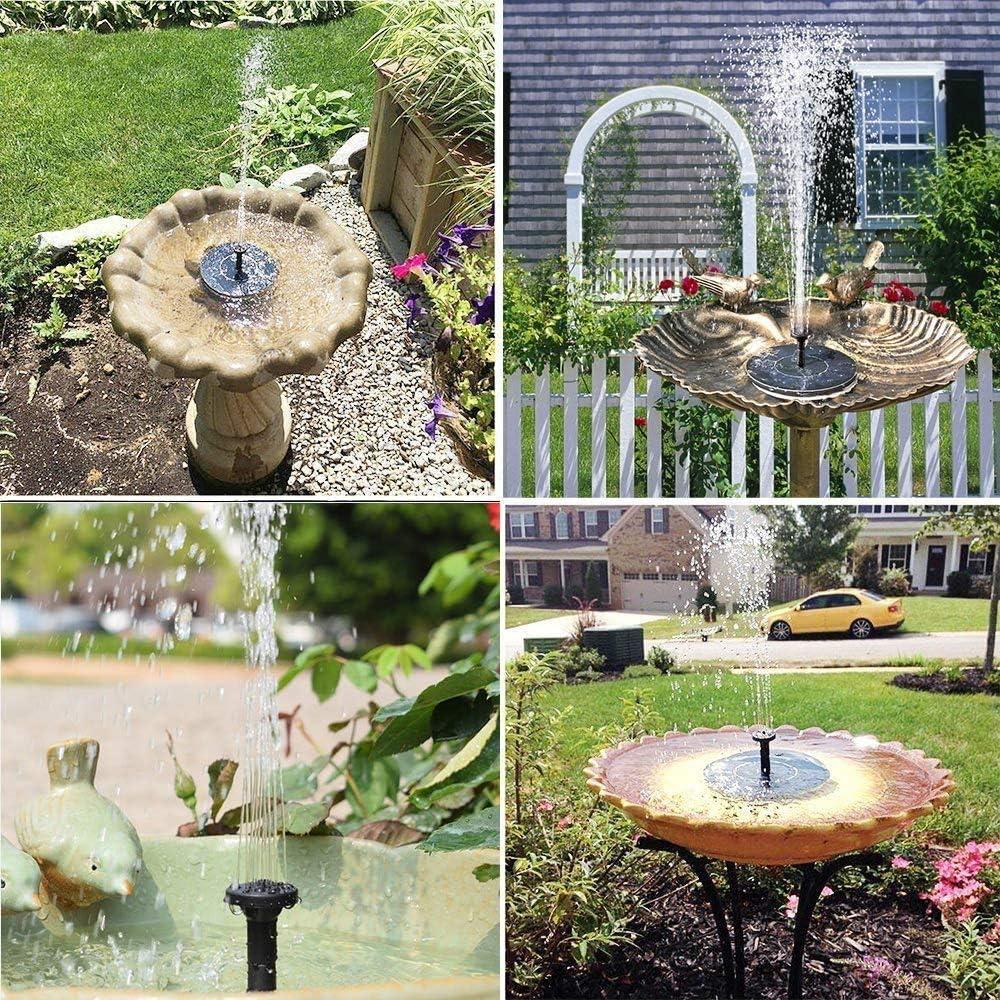Fountain Solar Power Floating Water Pump for Pool Pond Garden and Patio Plants Round 7V 1.4W (Black) b1s18a-ff