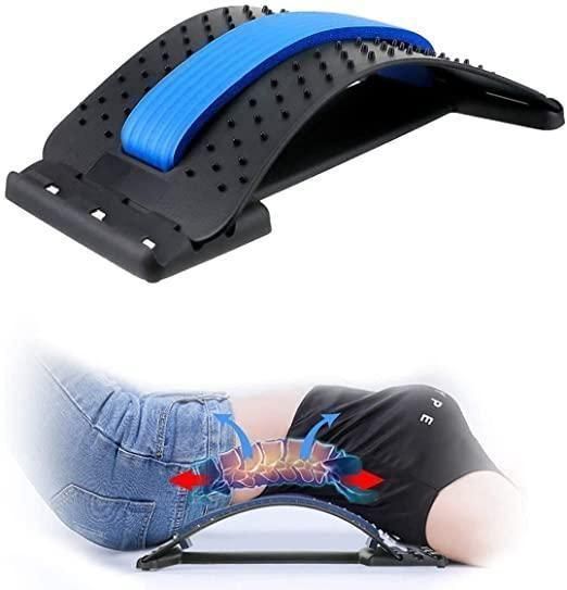 Multi-Level Back Stretcher Posture Corrector Device for Back Pain Relief with Back Support Mate Magic Back Stretching Massage (Blue) b1s18a-ff