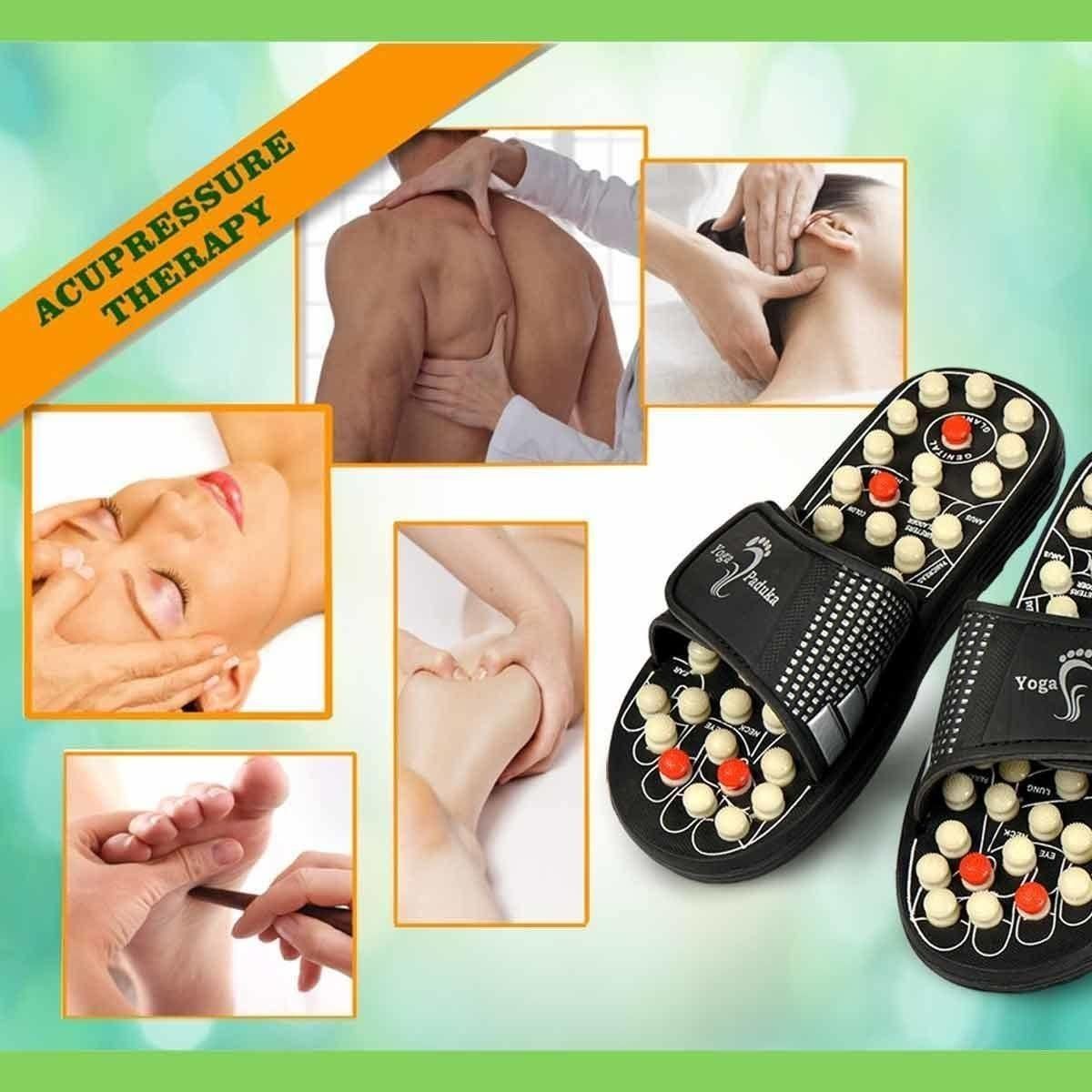 Acupressure and Magnetic Therapy Paduka Slippers for Full Body Blood Circulation For Men and Women - Nexivo