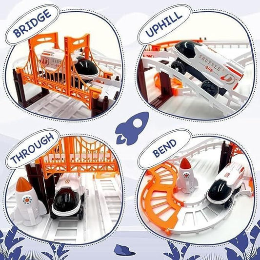 Astronaut Spaceship Track Set - Outer Space Toy Set for Kids - Nexivo