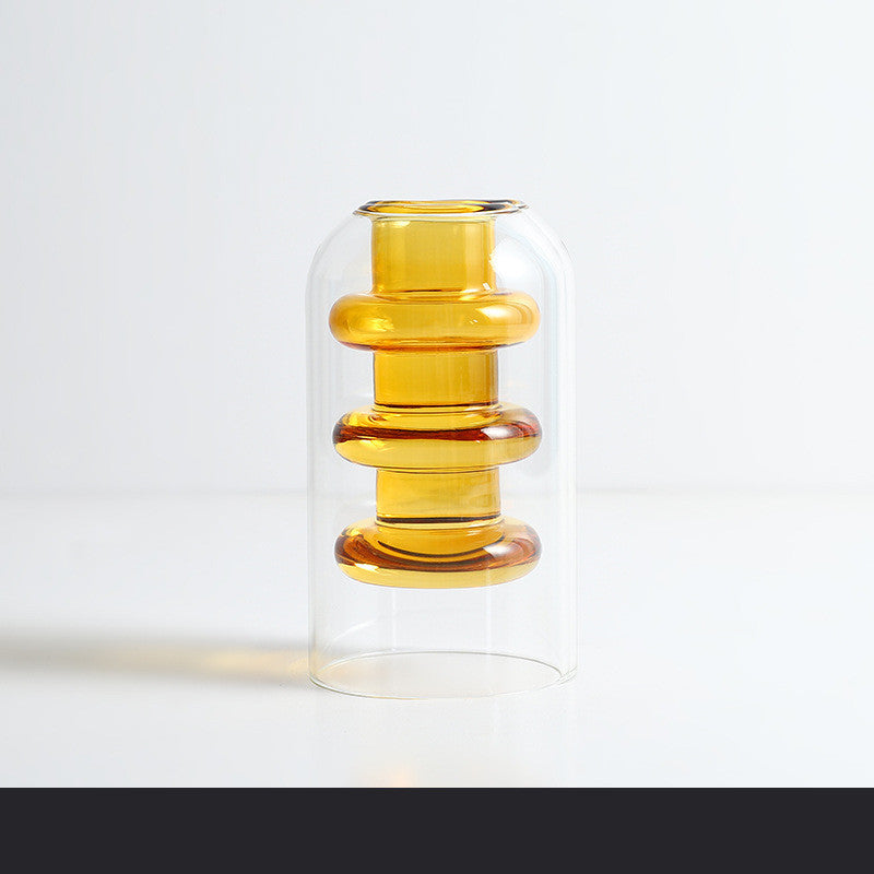 Home Decoration Accessories Nordic Ins Colourful Glass Transparent Vase Living Room Dining Table Dried Flowers Hydroponic Vases NexivoEdge