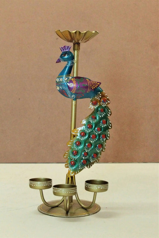 Crafted Peacock Tealight Holder - Nexivo