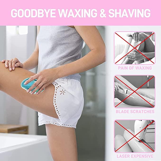 FLETIX Crystal Hair Eraser Stone, Painless Magic Crystal Hair Remover for Women Men, Hair Removal Eraser Exfoliator Tool for Arms Legs Back Bikini Body Any Part (Multicolor) - Nexivo