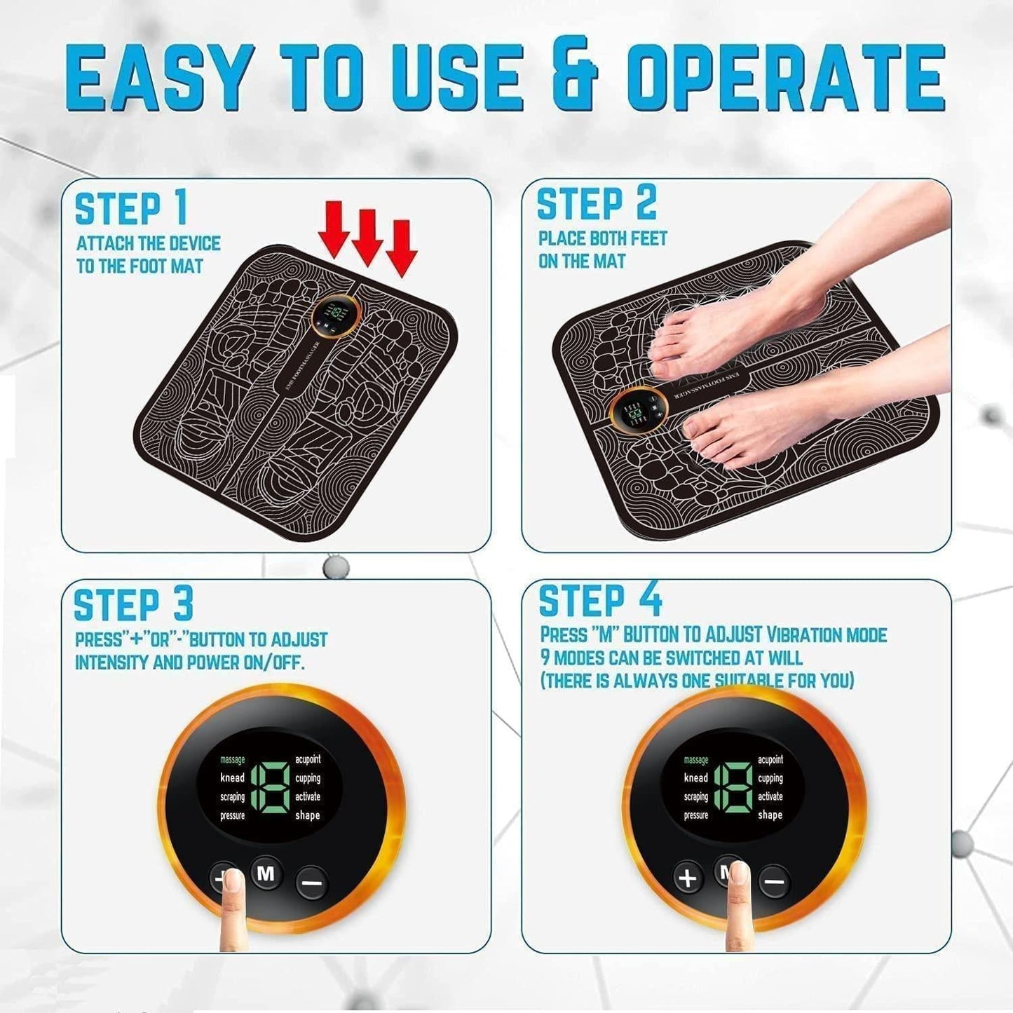 Foot Massage Pain Reliever, Wireless Electric EMS Massage Machine - Nexivo