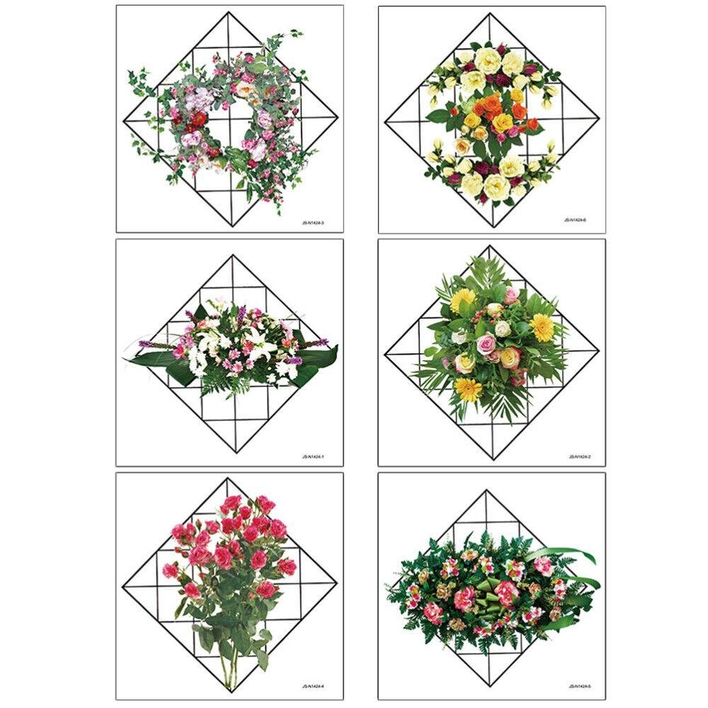 Home Wall Art Grid Flower Pattern Sticker Office Decals The Flowers - Nexivo