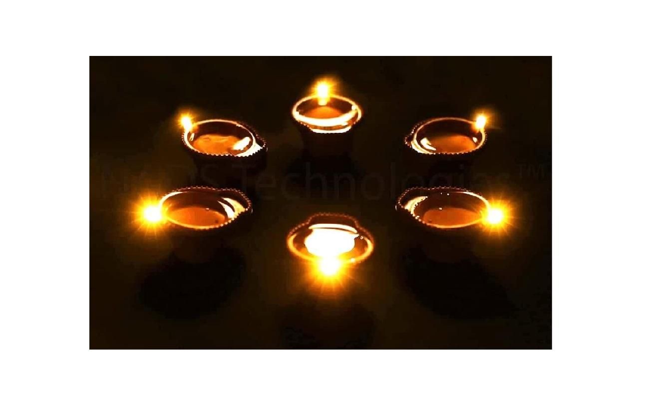 LED Light Water Sensor Diyas Plastic with, Ambient Lights, (Pack of 6/12/18/24) - Nexivo