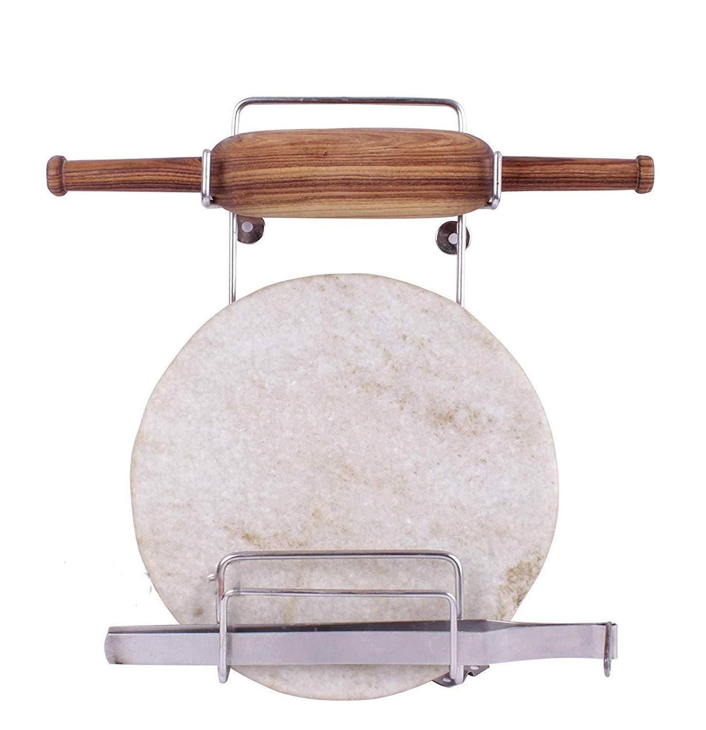 Stainless Steel Rolling Pin Holder Chakla Belan Stand - Nexivo