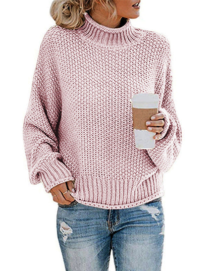 Solid Turtleneck Pullover Sweater Winter Fashion Casual Knitted Long-Sleeved Top Women's Clothing NexivoEdge