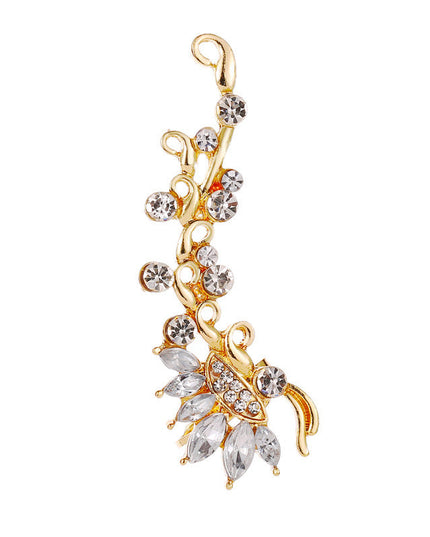Full Crystal Butterfly Flower Single Crystal Ear Clip NexivoEdge