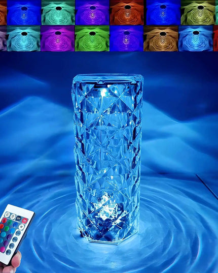 16 Color Changing Rose Crystal Diamond Table Lamp - Nexivo
