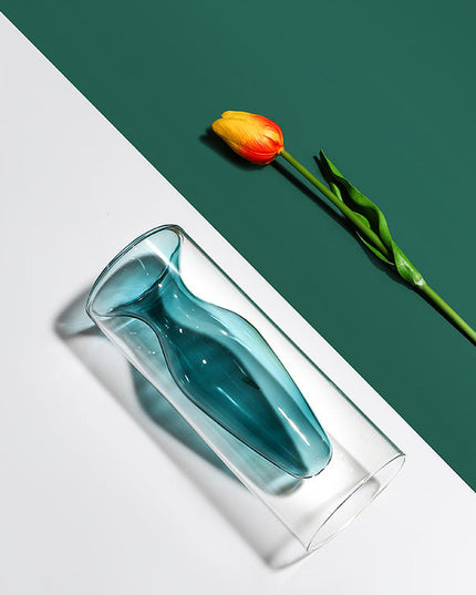 Home Decoration Accessories Nordic Ins Colourful Glass Transparent Vase Living Room Dining Table Dried Flowers Hydroponic Vases NexivoEdge
