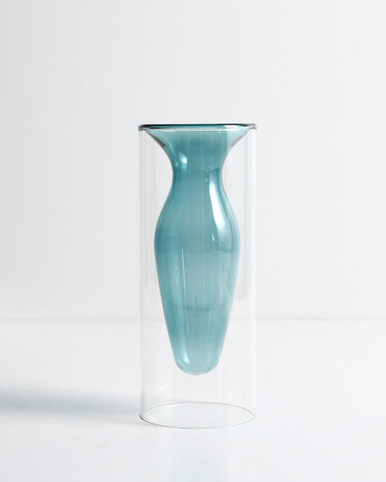 Home Decoration Accessories Nordic Ins Colourful Glass Transparent Vase Living Room Dining Table Dried Flowers Hydroponic Vases NexivoEdge