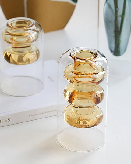 Home Decoration Accessories Nordic Ins Colourful Glass Transparent Vase Living Room Dining Table Dried Flowers Hydroponic Vases NexivoEdge