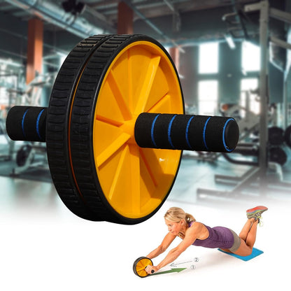 Premium Abs Roller for Men & Women Abs Workout Equipment for Abdominal Ab Roller Home Exercise Equipment with Knee Mat -(Yellow & Black) 19227