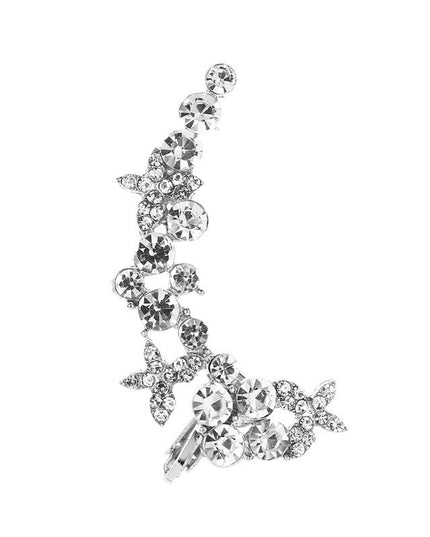 Full Crystal Butterfly Flower Single Crystal Ear Clip NexivoEdge