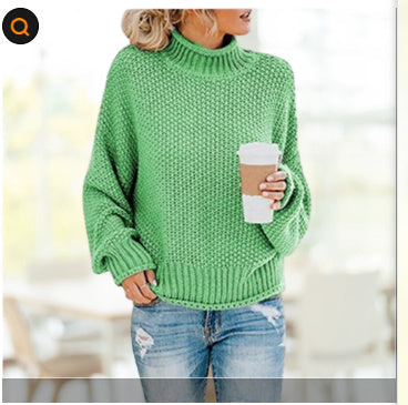 Solid Turtleneck Pullover Sweater Winter Fashion Casual Knitted Long-Sleeved Top Women's Clothing NexivoEdge