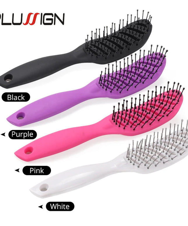 Styling Curly Hair Brush Salon Massager Comb Brush Detangling Drying Brush Anti Static Curved Vent Brush Scalp Massage Comb NexivoEdge