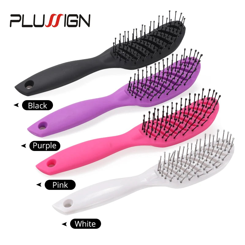 Styling Curly Hair Brush Salon Massager Comb Brush Detangling Drying Brush Anti Static Curved Vent Brush Scalp Massage Comb NexivoEdge