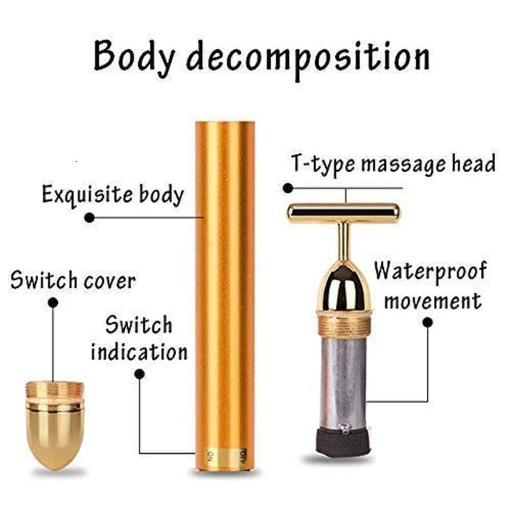 24K Gold Energy Beauty Bar Electric Facial Massage Roller - Nexivo