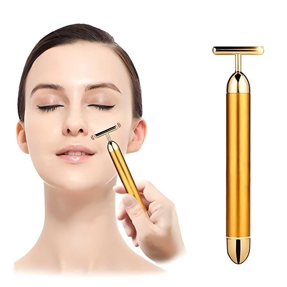 24K Gold Energy Beauty Bar Electric Facial Massage Roller - Nexivo