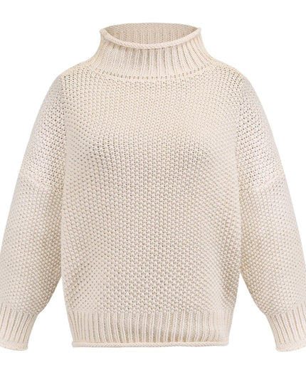 Solid Turtleneck Pullover Sweater Winter Fashion Casual Knitted Long-Sleeved Top Women's Clothing NexivoEdge