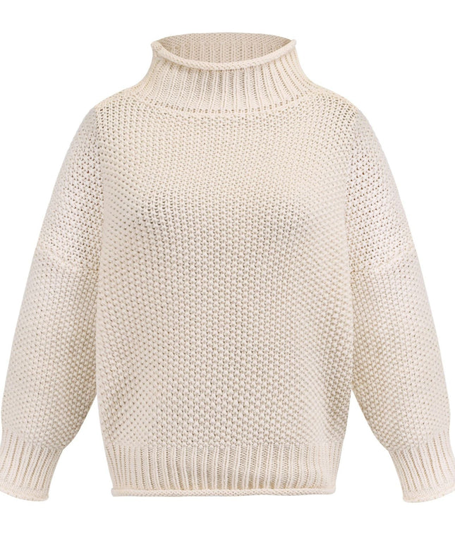Solid Turtleneck Pullover Sweater Winter Fashion Casual Knitted Long-Sleeved Top Women's Clothing NexivoEdge