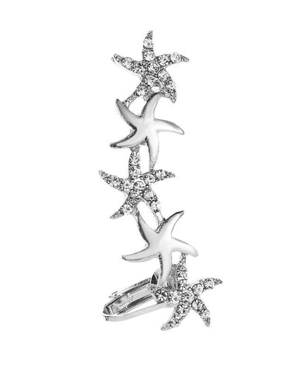 Full Crystal Butterfly Flower Single Crystal Ear Clip NexivoEdge