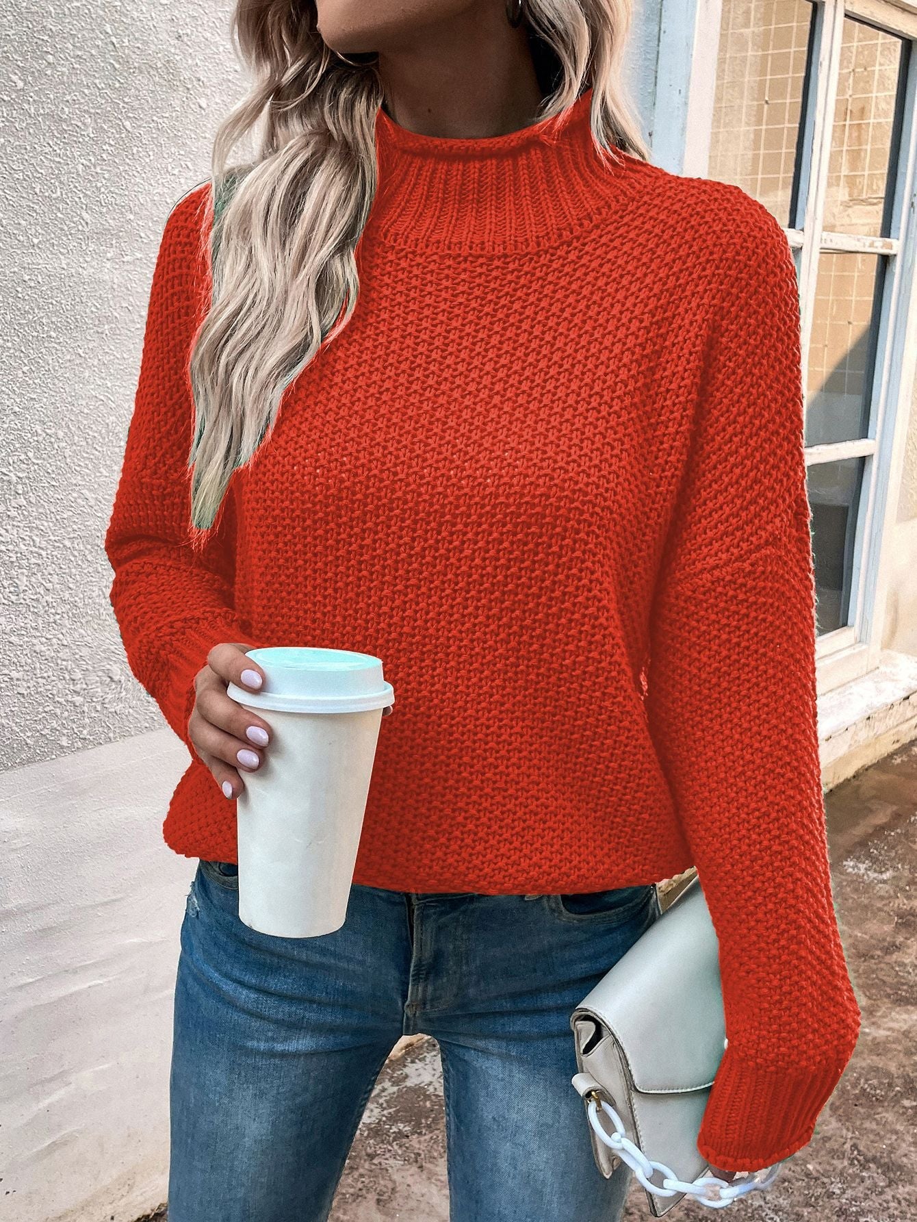 Solid Turtleneck Pullover Sweater Winter Fashion Casual Knitted Long-Sleeved Top Women's Clothing NexivoEdge