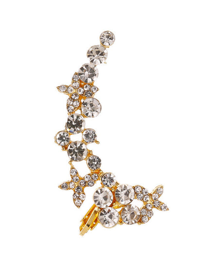 Full Crystal Butterfly Flower Single Crystal Ear Clip NexivoEdge