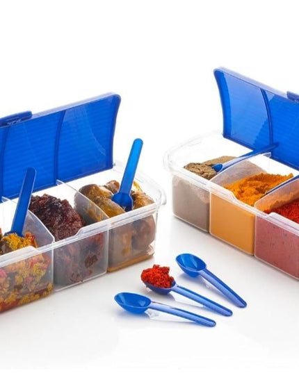 4-in-1 Spice Vault with Measuring Spoons and Airtight Lid Pack of 2 b1s18a-ff