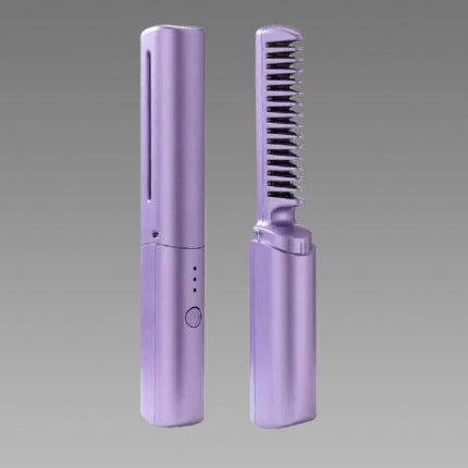 Meneflix Portable Mini Hair Straightener Cordless Rechargeable Mini Adjustable Hair Straightener Hot Comb b1s18a-ff