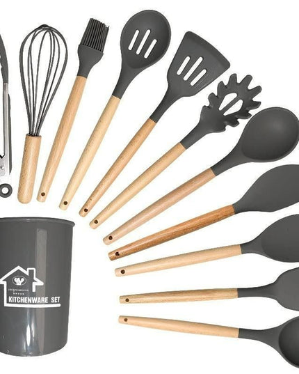 Silicone Cooking Utensils Set of 11pcs with Holder b1s18a-ff