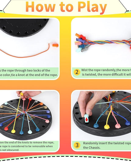 Rope Sorting Puzzle, Brainy Teaser Rope Strategy Board Game Logic Knots Untangling Table Toy b1s18a-ff