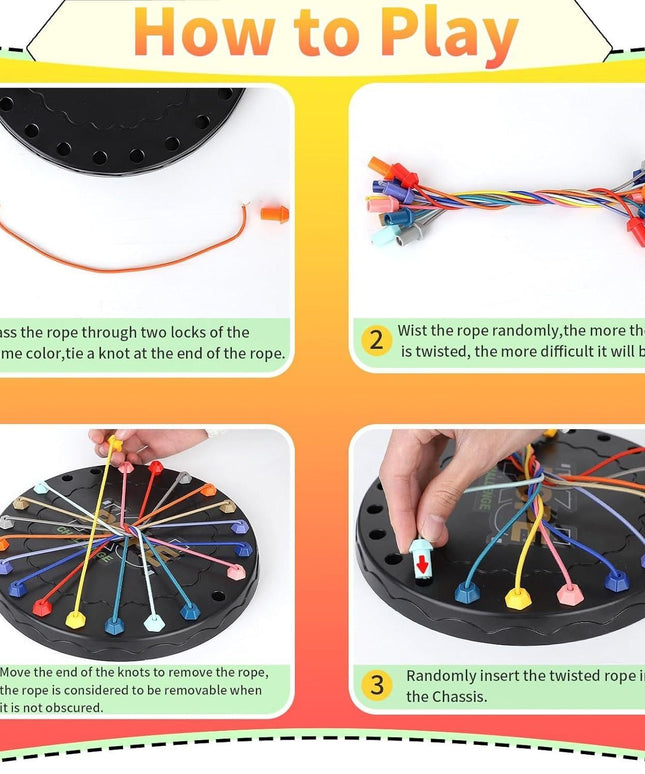 Rope Sorting Puzzle, Brainy Teaser Rope Strategy Board Game Logic Knots Untangling Table Toy b1s18a-ff