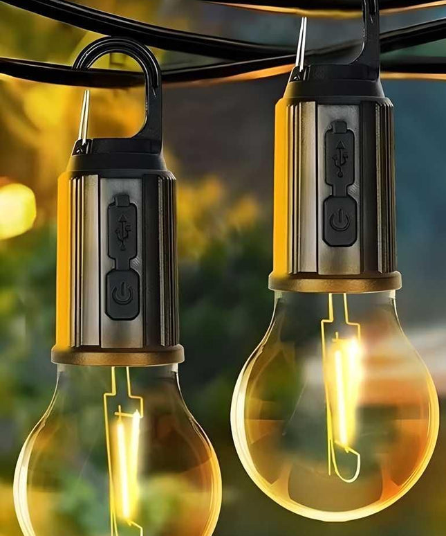 Decorative Hanging Bulb with 3 Modes Tent Lamp for Camping Pac of 2 b1s18a-ff