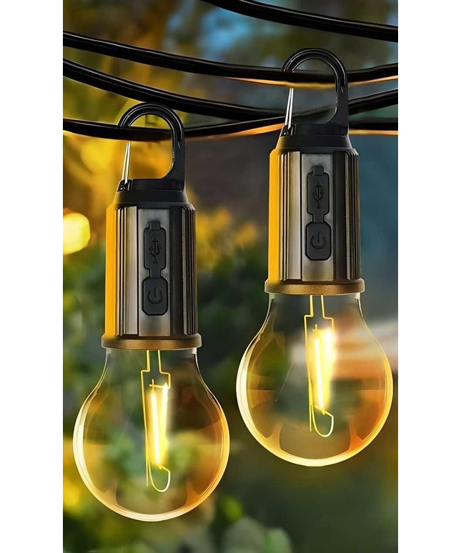 Decorative Hanging Bulb with 3 Modes Tent Lamp for Camping Pac of 2 b1s18a-ff