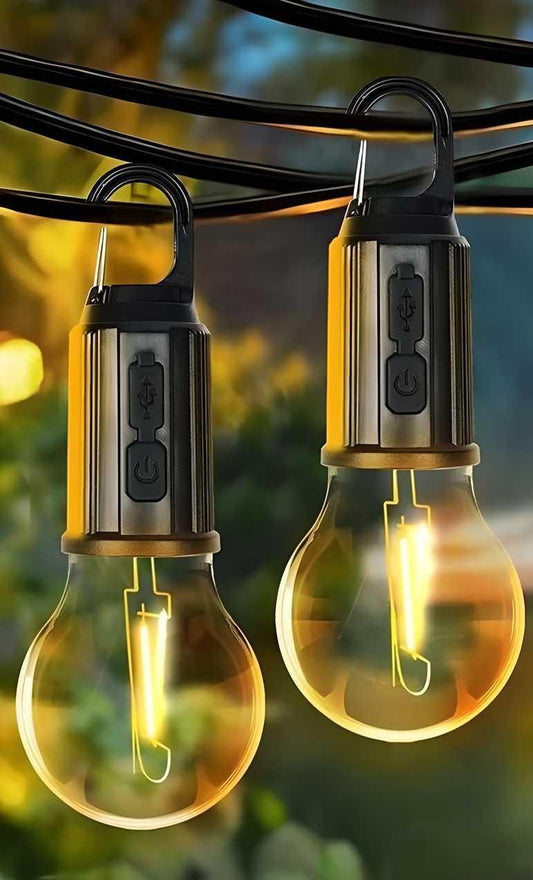 Decorative Hanging Bulb with 3 Modes Tent Lamp for Camping Pac of 2 b1s18a-ff