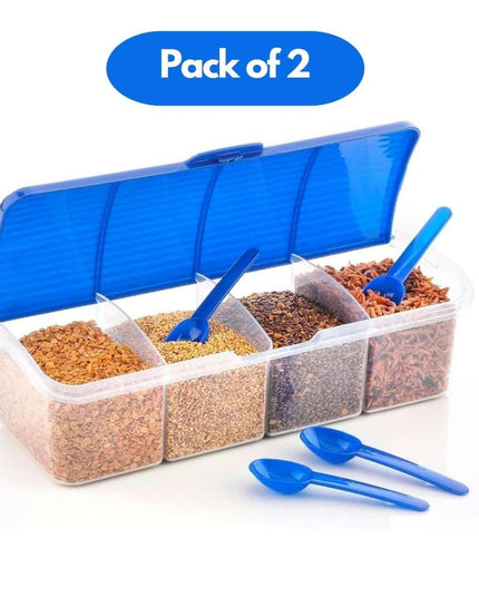 4-in-1 Spice Vault with Measuring Spoons and Airtight Lid Pack of 2 b1s18a-ff