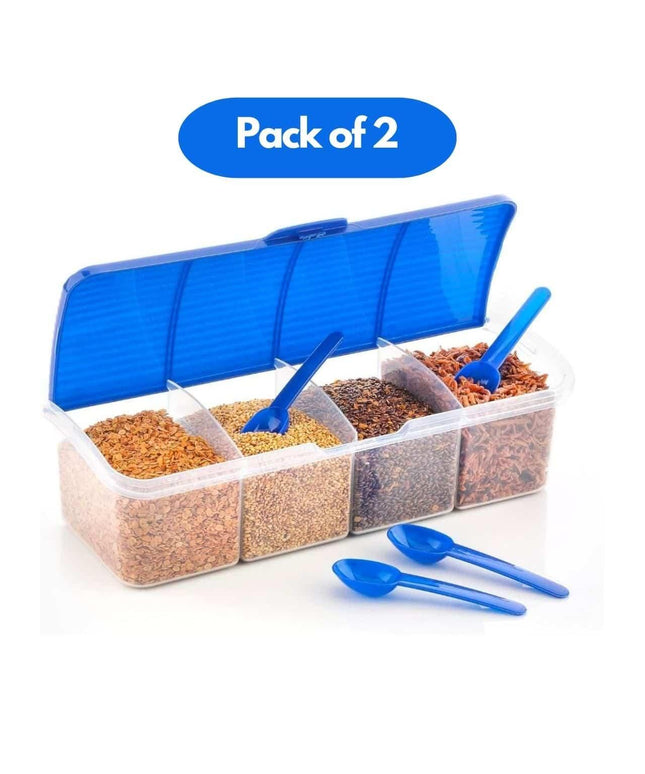 4-in-1 Spice Vault with Measuring Spoons and Airtight Lid Pack of 2 b1s18a-ff