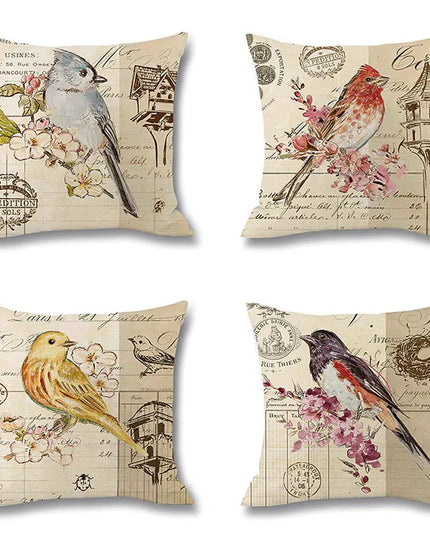 Printed Linen Throw Pillow Case for Waist Support NexivoEdge
