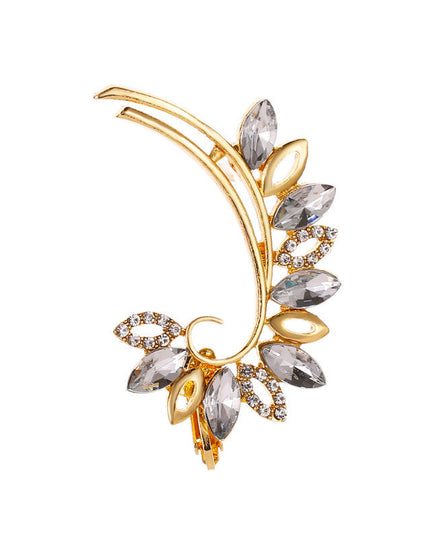 Full Crystal Butterfly Flower Single Crystal Ear Clip NexivoEdge