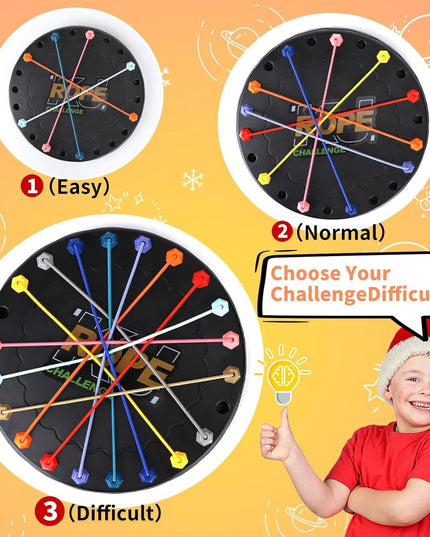 Rope Sorting Puzzle, Brainy Teaser Rope Strategy Board Game Logic Knots Untangling Table Toy b1s18a-ff