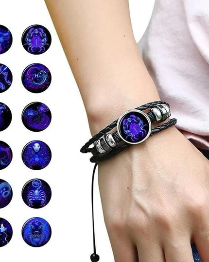Guardian Bracelet Black Leather Bracelet Adjustable b1s18a-ff