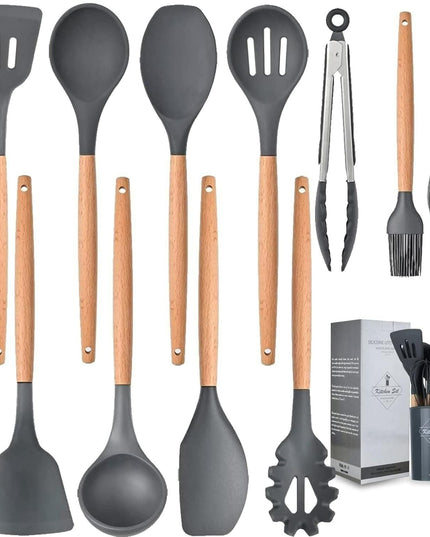 Silicone Cooking Utensils Set of 11pcs with Holder b1s18a-ff