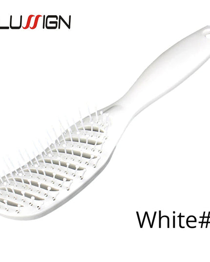 Styling Curly Hair Brush Salon Massager Comb Brush Detangling Drying Brush Anti Static Curved Vent Brush Scalp Massage Comb NexivoEdge