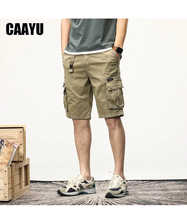 CAAYU Summer Mens Cargo Tactical Short Pants Multi-pocket Shorts Men Oversize Clothing Casual Fashion Jogger Outdoor Khaki Pants NexivoEdge