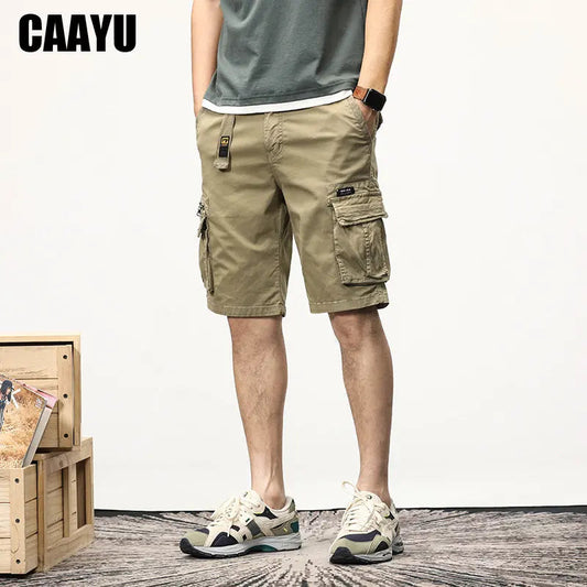 CAAYU Summer Mens Cargo Tactical Short Pants Multi-pocket Shorts Men Oversize Clothing Casual Fashion Jogger Outdoor Khaki Pants NexivoEdge