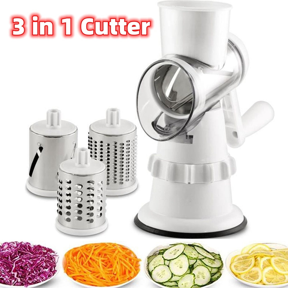 3 In 1 Vegetable Slicer Manual Kitchen Accessories Grater For Vegetable Cutter Round Chopper Mandolin Shredder Potato Home Kitchen Supplies Kitchen Gadgets Nexivo