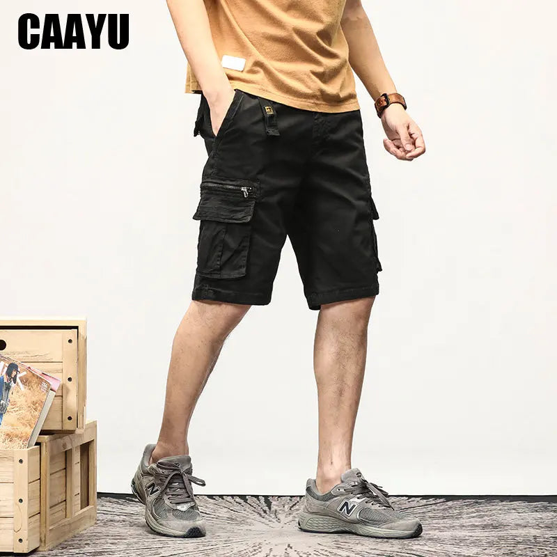 CAAYU Summer Mens Cargo Tactical Short Pants Multi-pocket Shorts Men Oversize Clothing Casual Fashion Jogger Outdoor Khaki Pants NexivoEdge