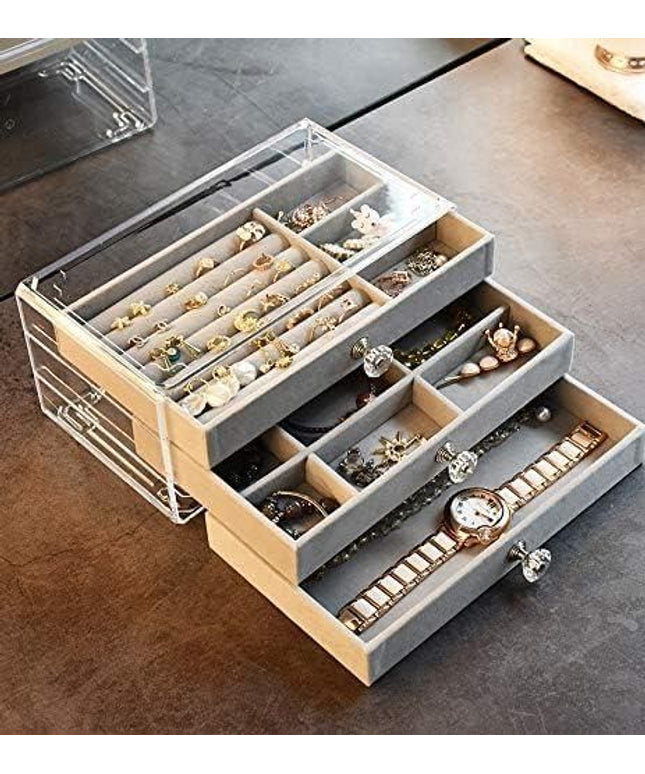 3 Layer Jewellery Storage Box b1s18a-ff